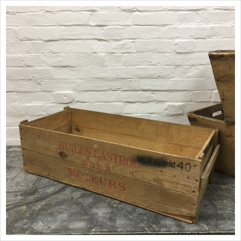 French Castrol Oil Storage Crate