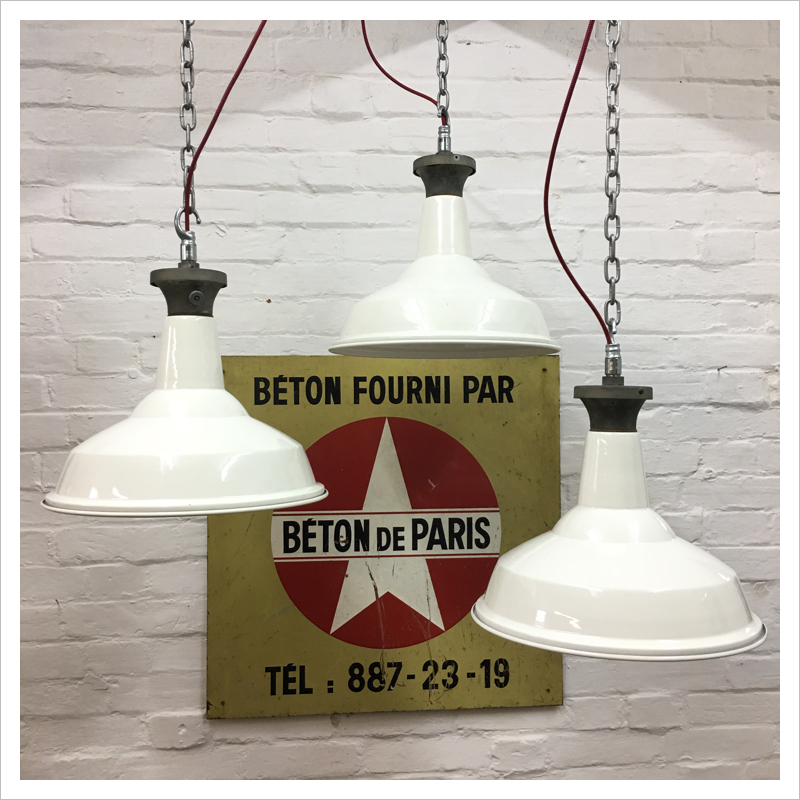 White Benjamin Cysteel Factory Light Shades