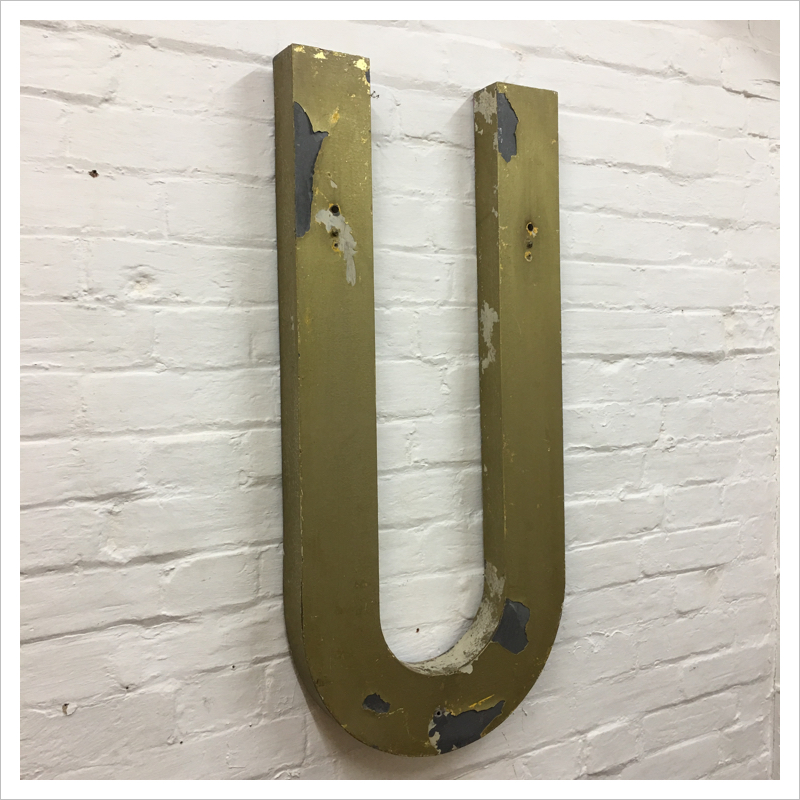 Reclaimed Metal Letter U