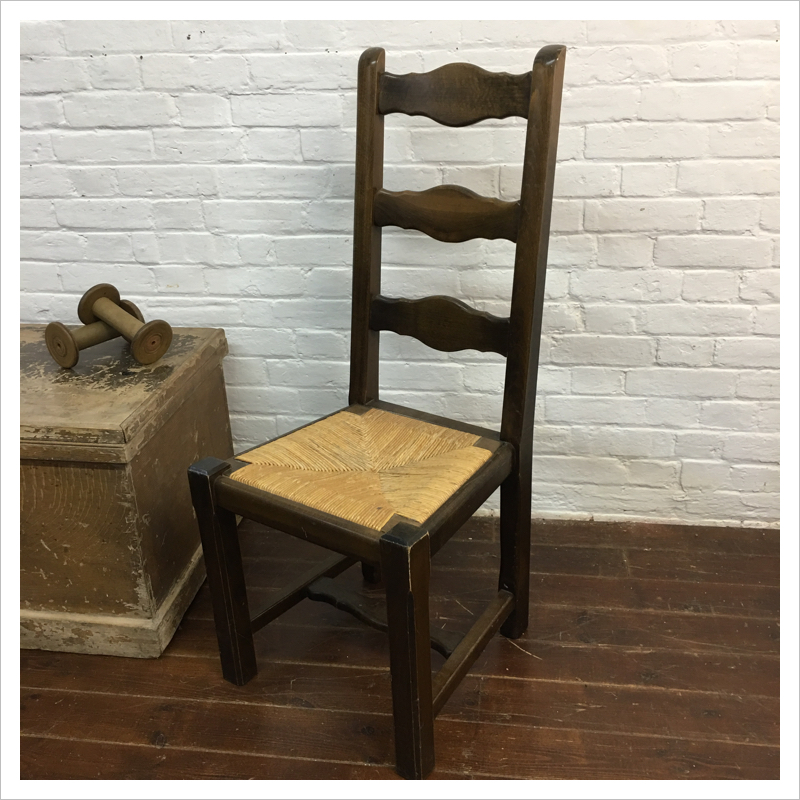 French Rush Seat Ladderback Farmhouse Chair