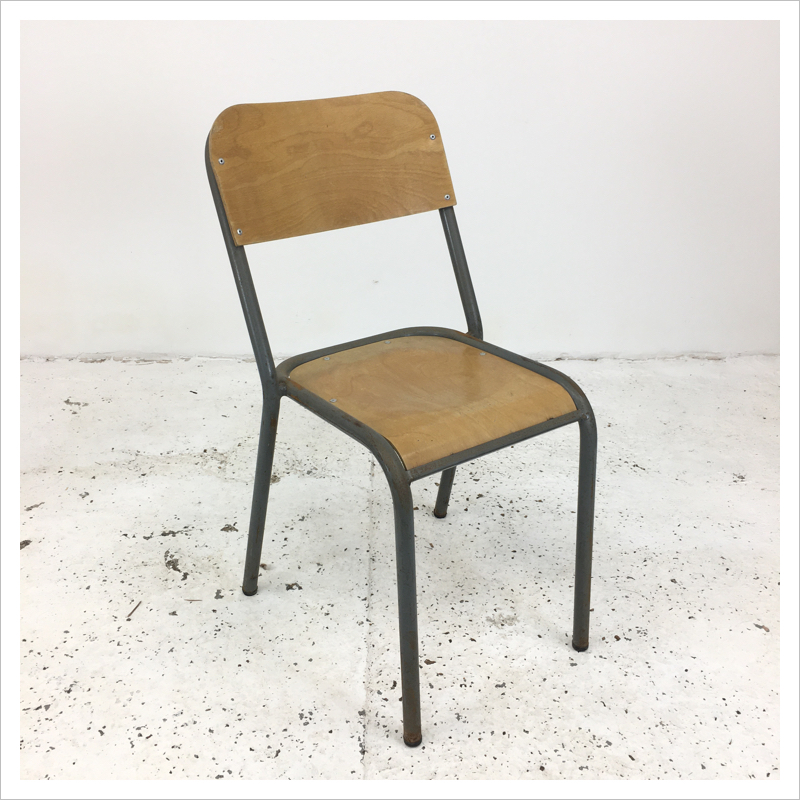 Original Grey French School Chair