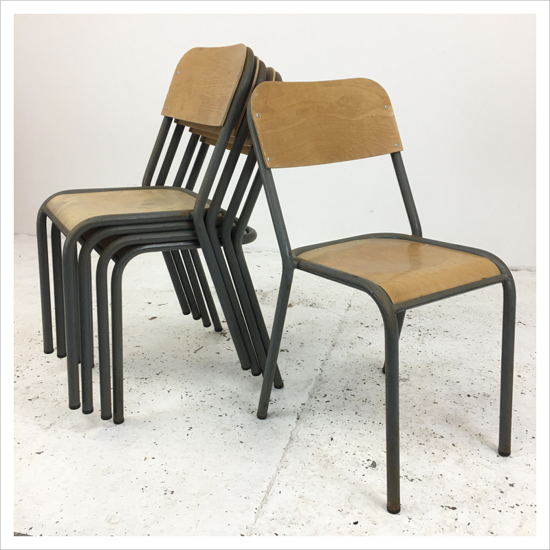 Original Grey French School Chair