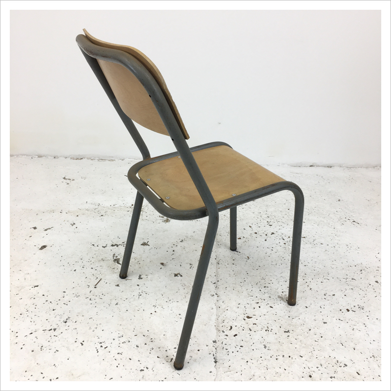 Original Grey French School Chair