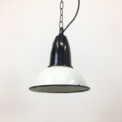 Mini White Enamel Pendant Light