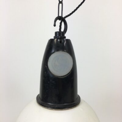 Mini White Enamel Pendant Light