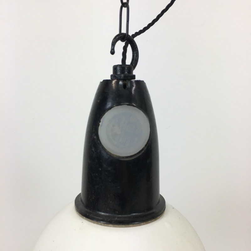 Mini White Enamel Pendant Light