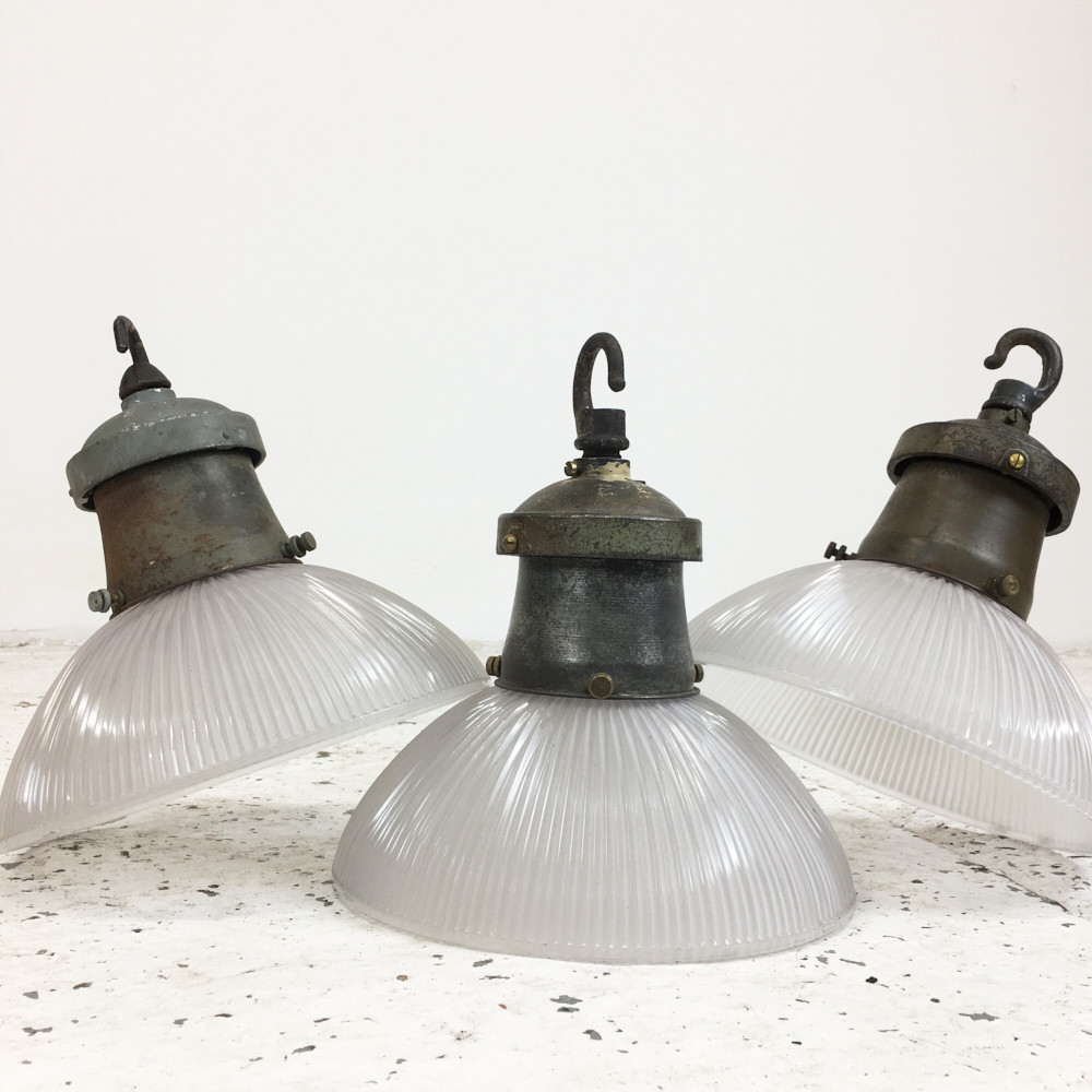 Holophane Glass Pendant Light