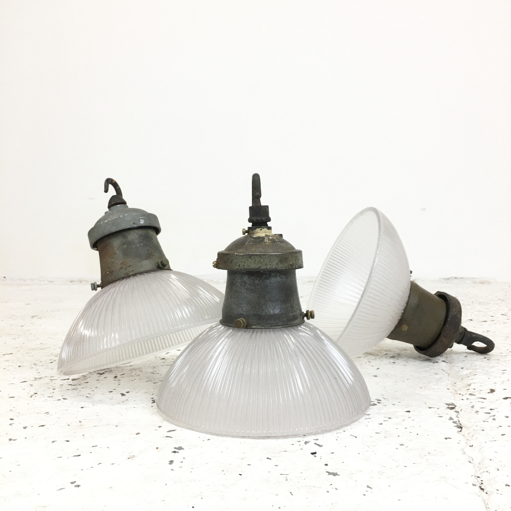 Holophane Glass Pendant Light