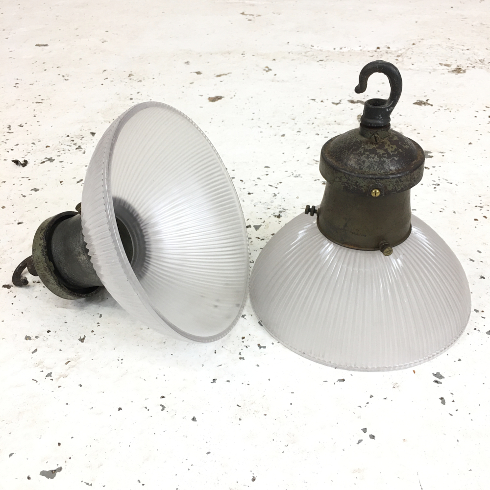 Holophane Glass Pendant Light