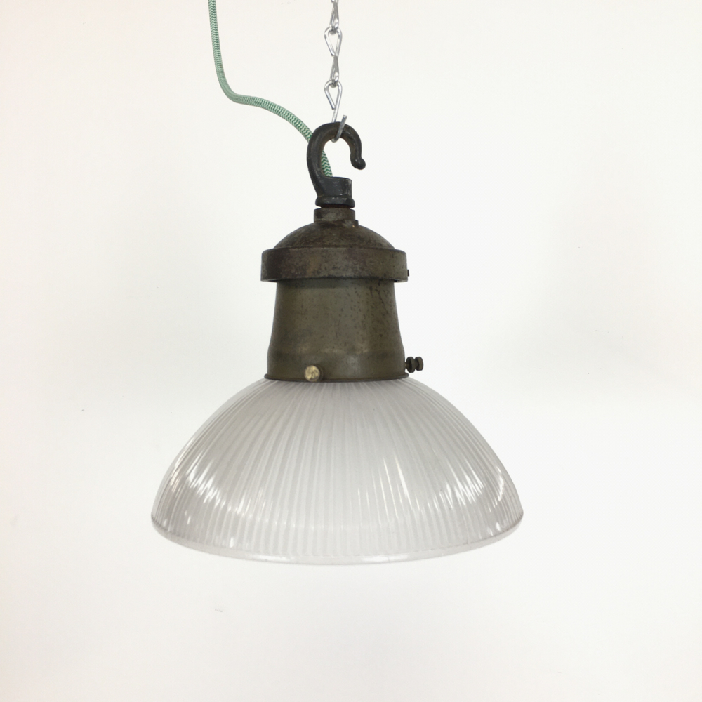 Holophane Glass Pendant Light