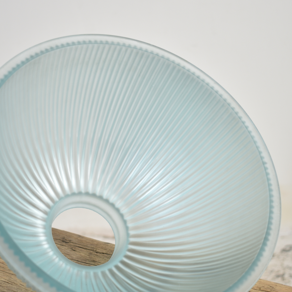 Antique Holophane Pendant Light - Blue Tint