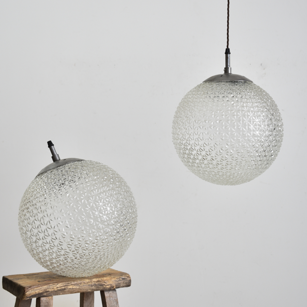 Czech Antique Glass Pendant Light Large - B