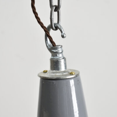 Grey Elliptical Benjamin Industrial Pendant Light - B