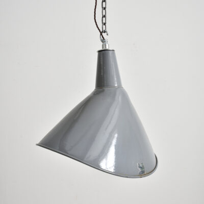 Grey Elliptical Benjamin Industrial Pendant Light - B
