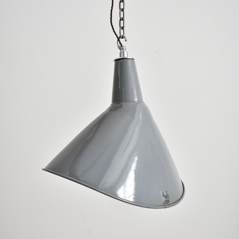Grey Elliptical Benjamin Industrial Pendant Light - B