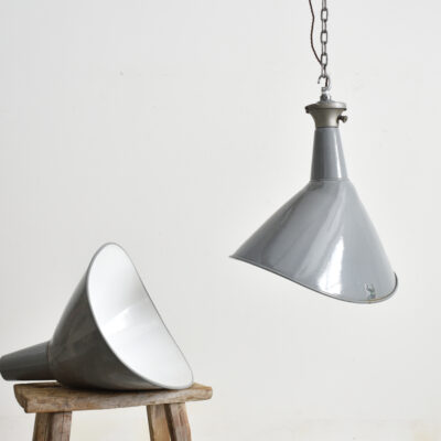 Grey Elliptical Benjamin Industrial Pendant Light - A