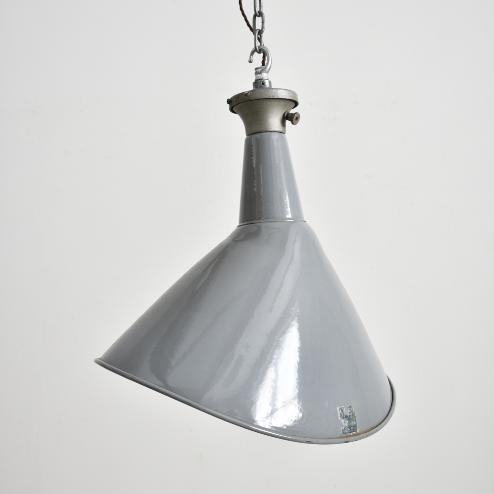 Grey Elliptical Benjamin Industrial Pendant Light - A