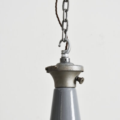 Grey Elliptical Benjamin Industrial Pendant Light - A