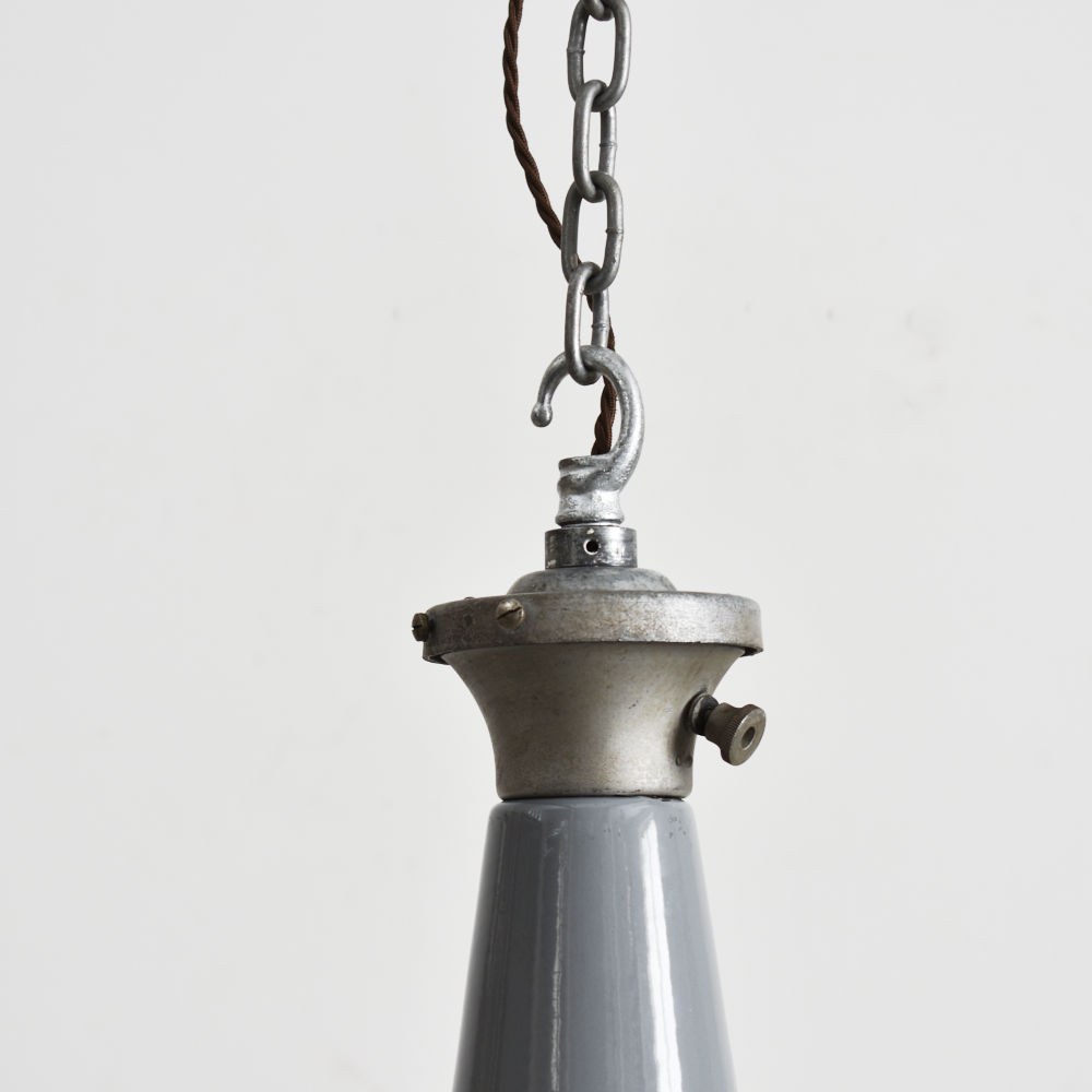 Grey Elliptical Benjamin Industrial Pendant Light - A
