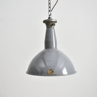15" Grey Dome Benjamin Industrial Pendant Light