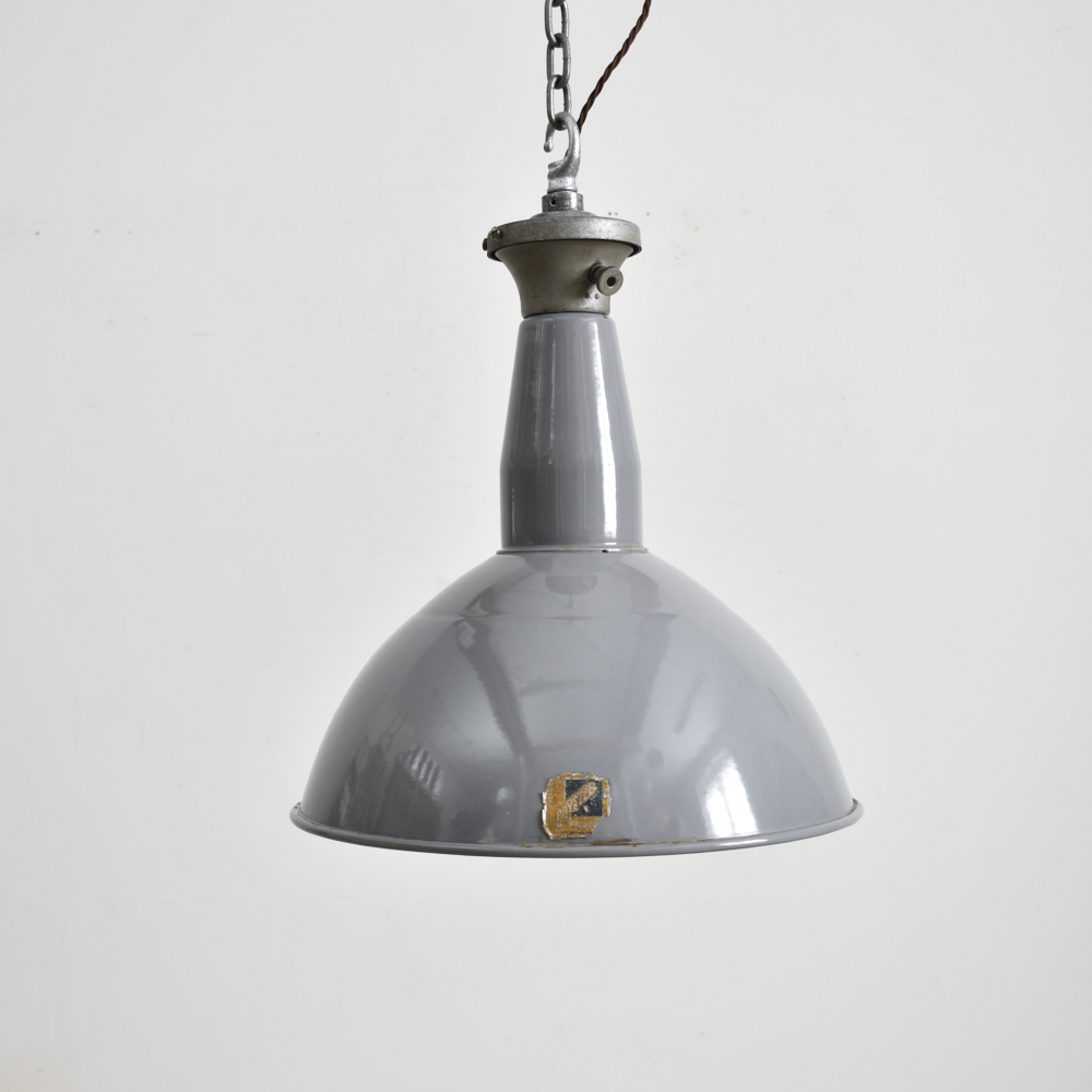 15" Grey Dome Benjamin Industrial Pendant Light
