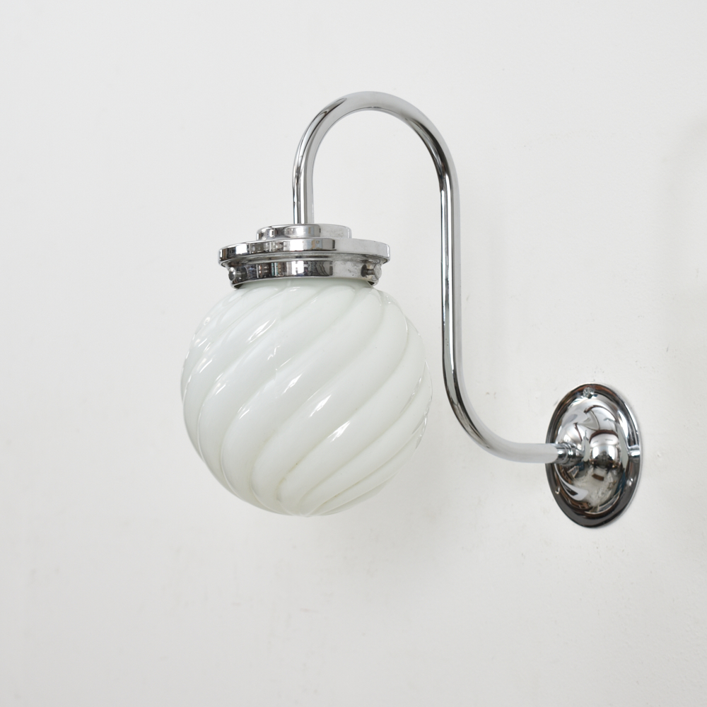 Pair of Antique Opaline Wall Lights