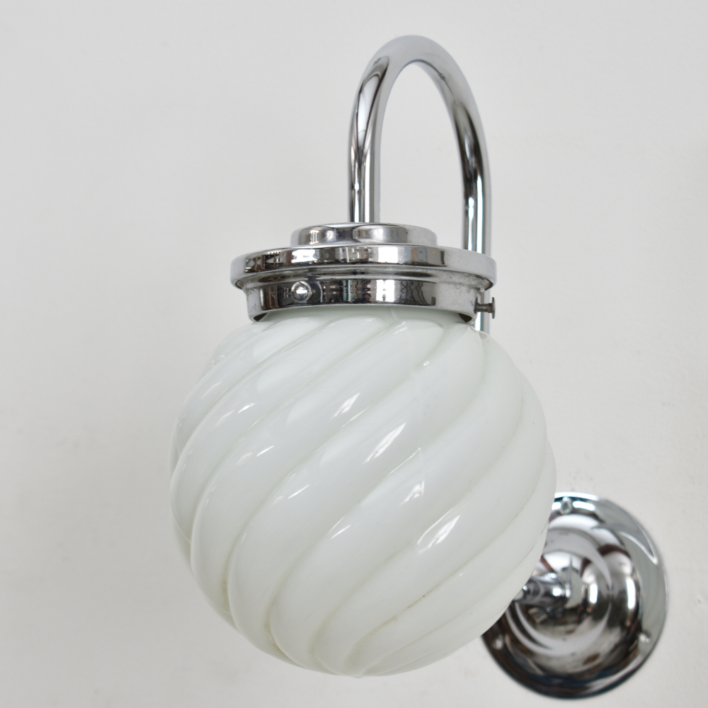 Pair of Antique Opaline Wall Lights