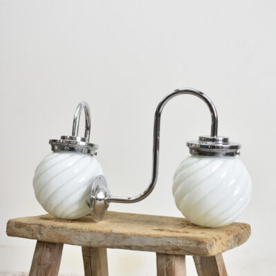 Pair of Antique Opaline Wall Lights
