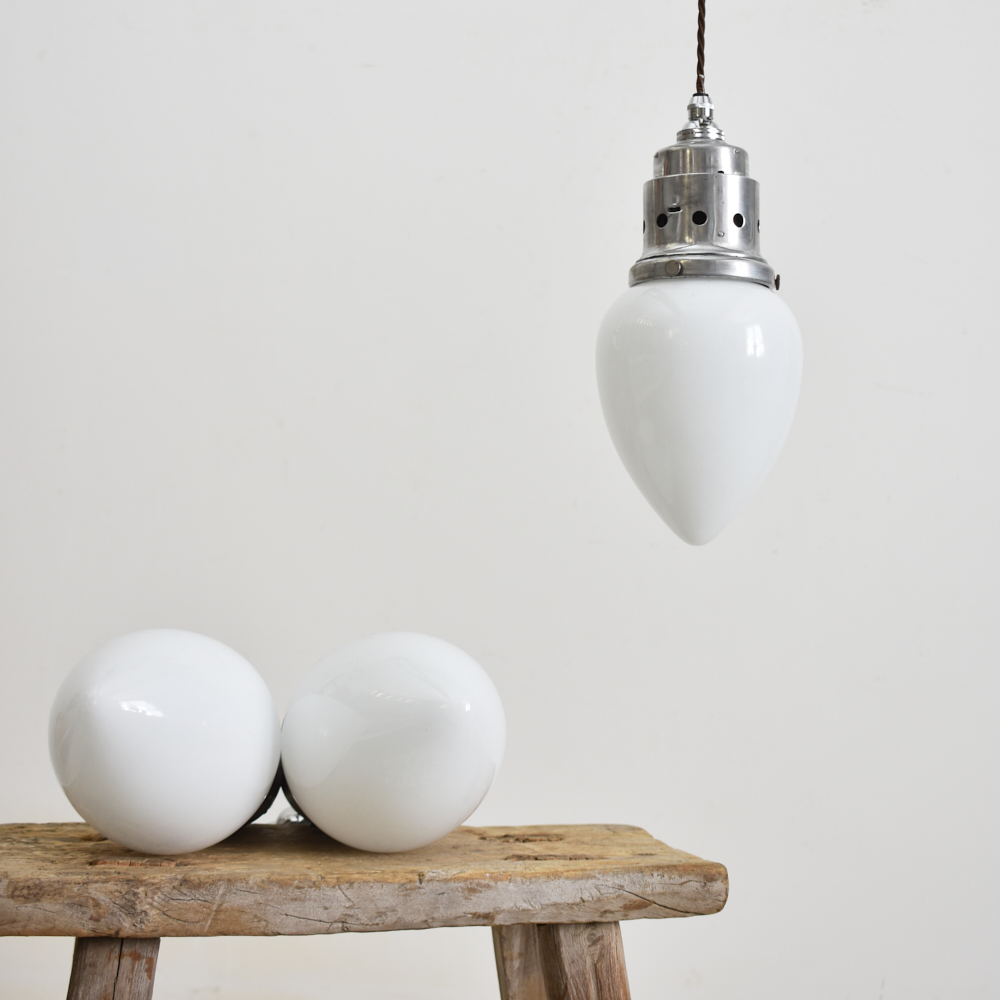 Antique GECoray Opaline Pendant Light