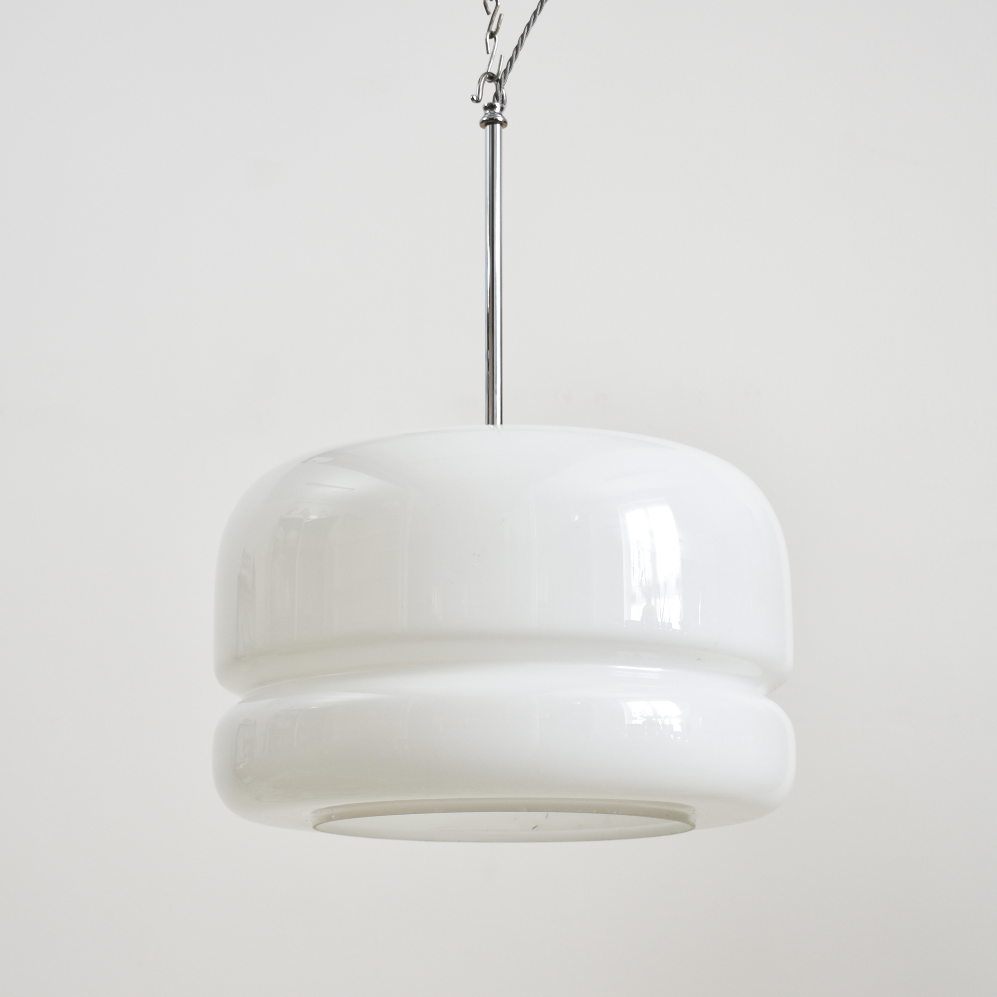 Large Antique Opaline Pendant Light