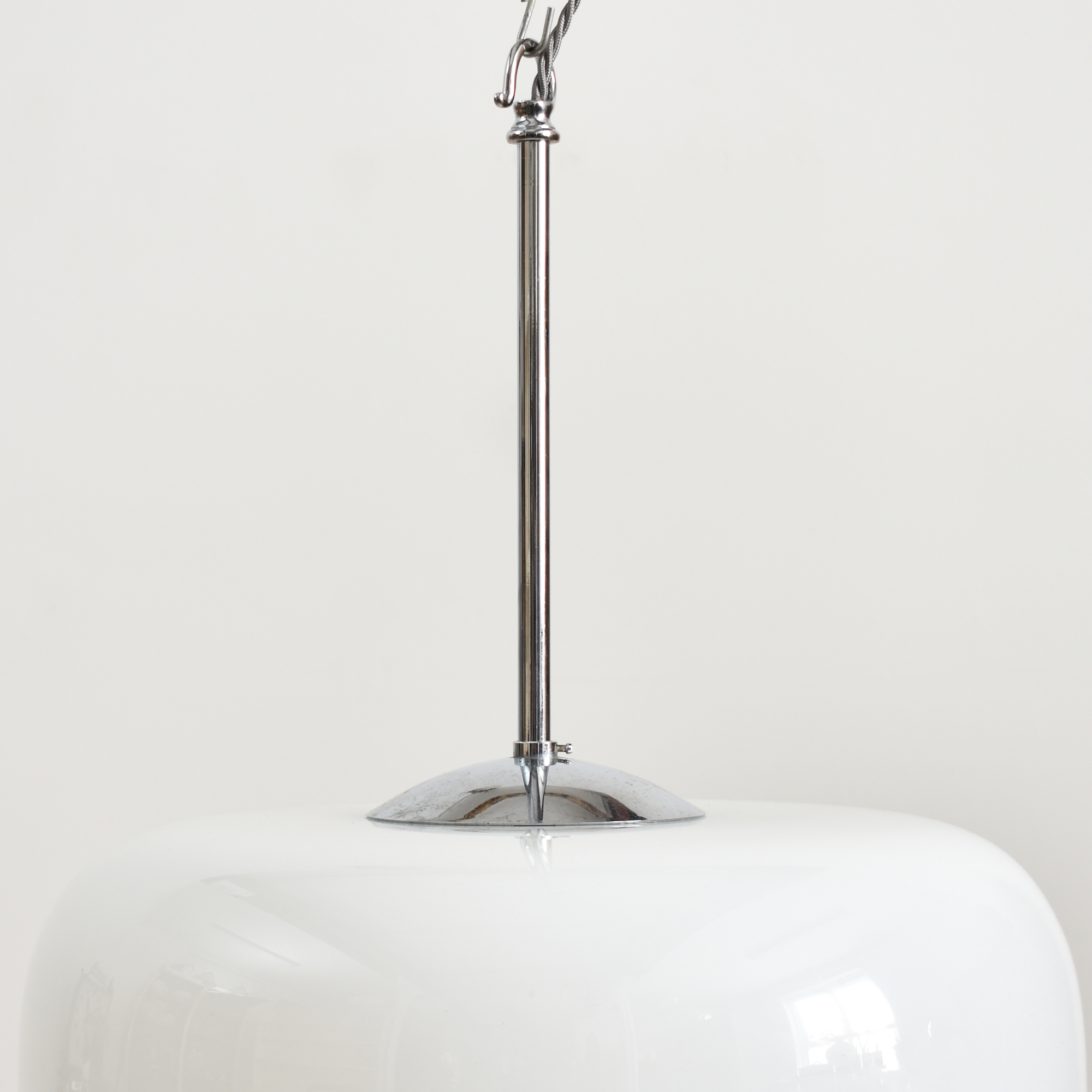 Large Antique Opaline Pendant Light