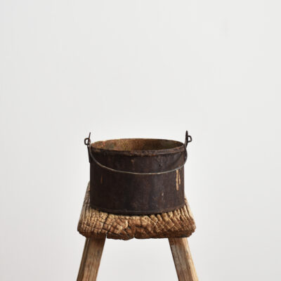 Vintage Painters Pot Kettle Scuttle