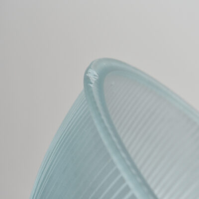 Antique Holophane Pendant Light - Blue Tint - A
