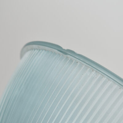 Antique Holophane Pendant Light - Blue Tint - A