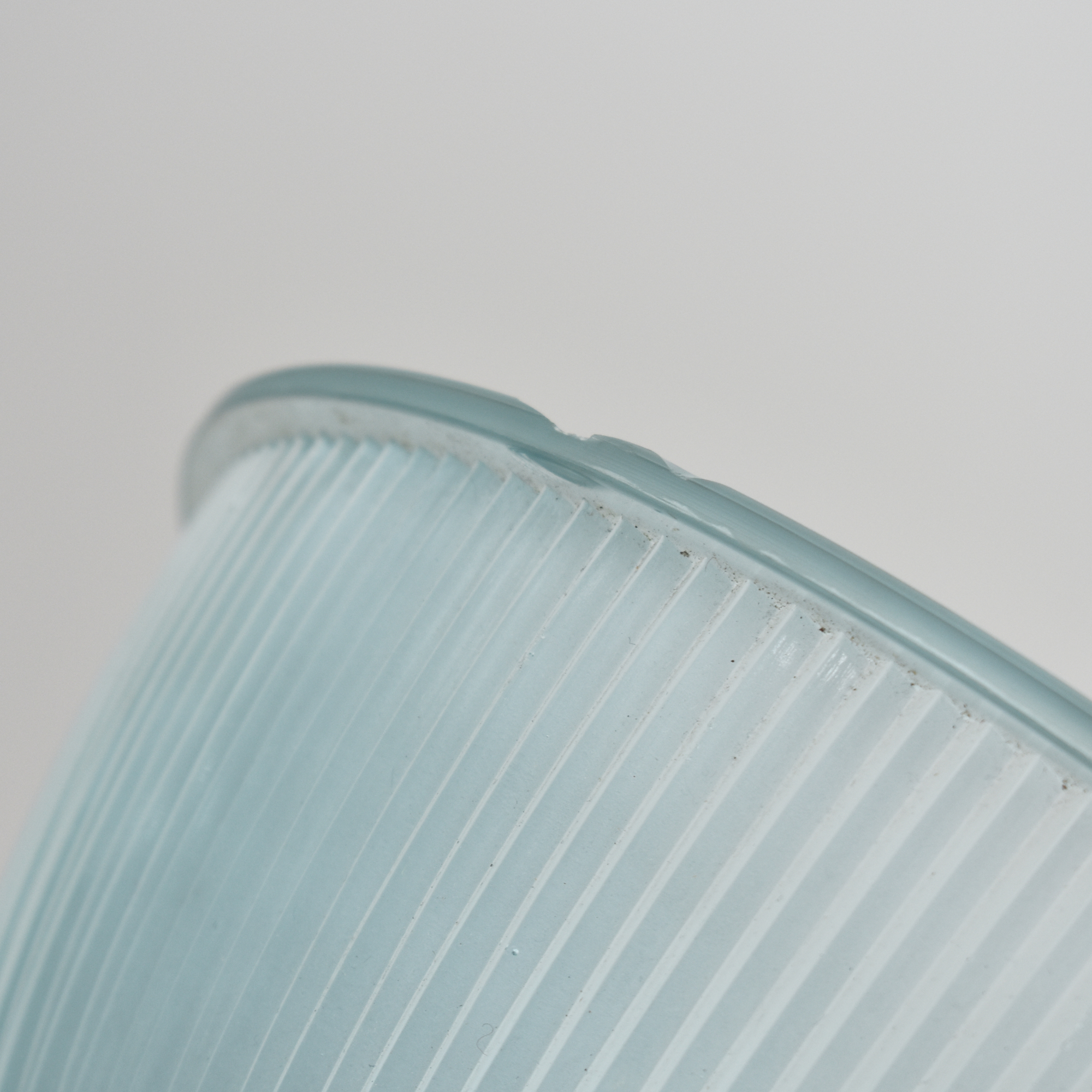 Antique Holophane Pendant Light - Blue Tint - A