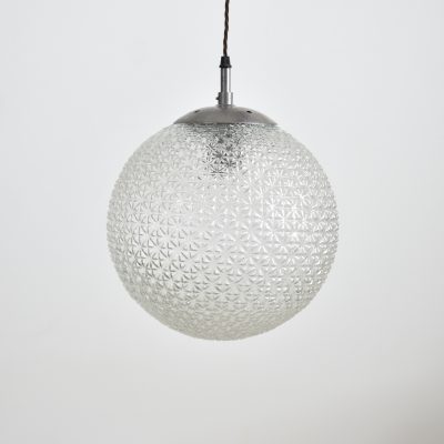 Large Antique Glass Pendant Globe Light - B