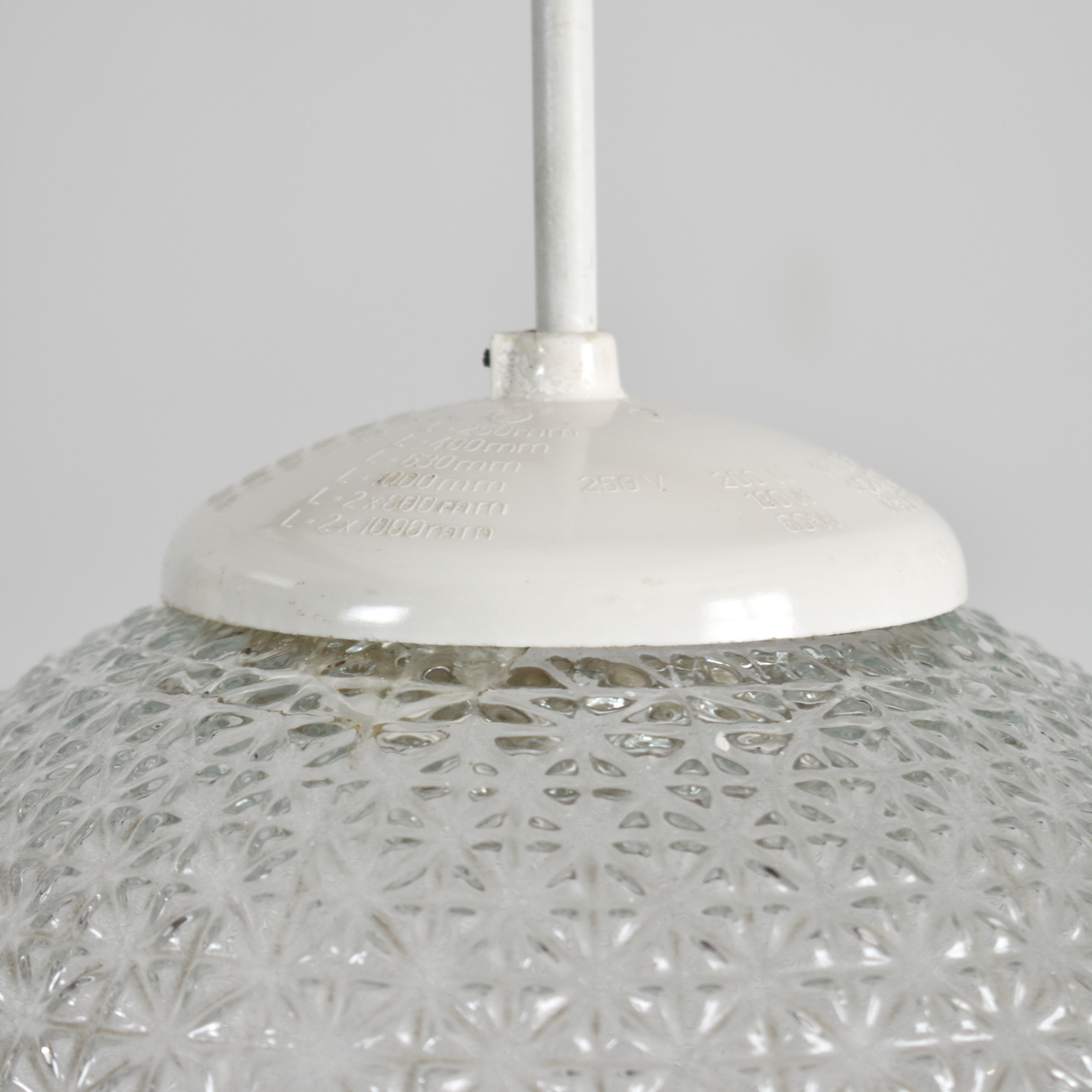 Large Antique Glass Pendant Globe Light - C