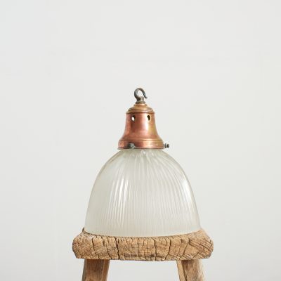 Antique Reclaimed Holophane Church Glass Pendant Light – AA
