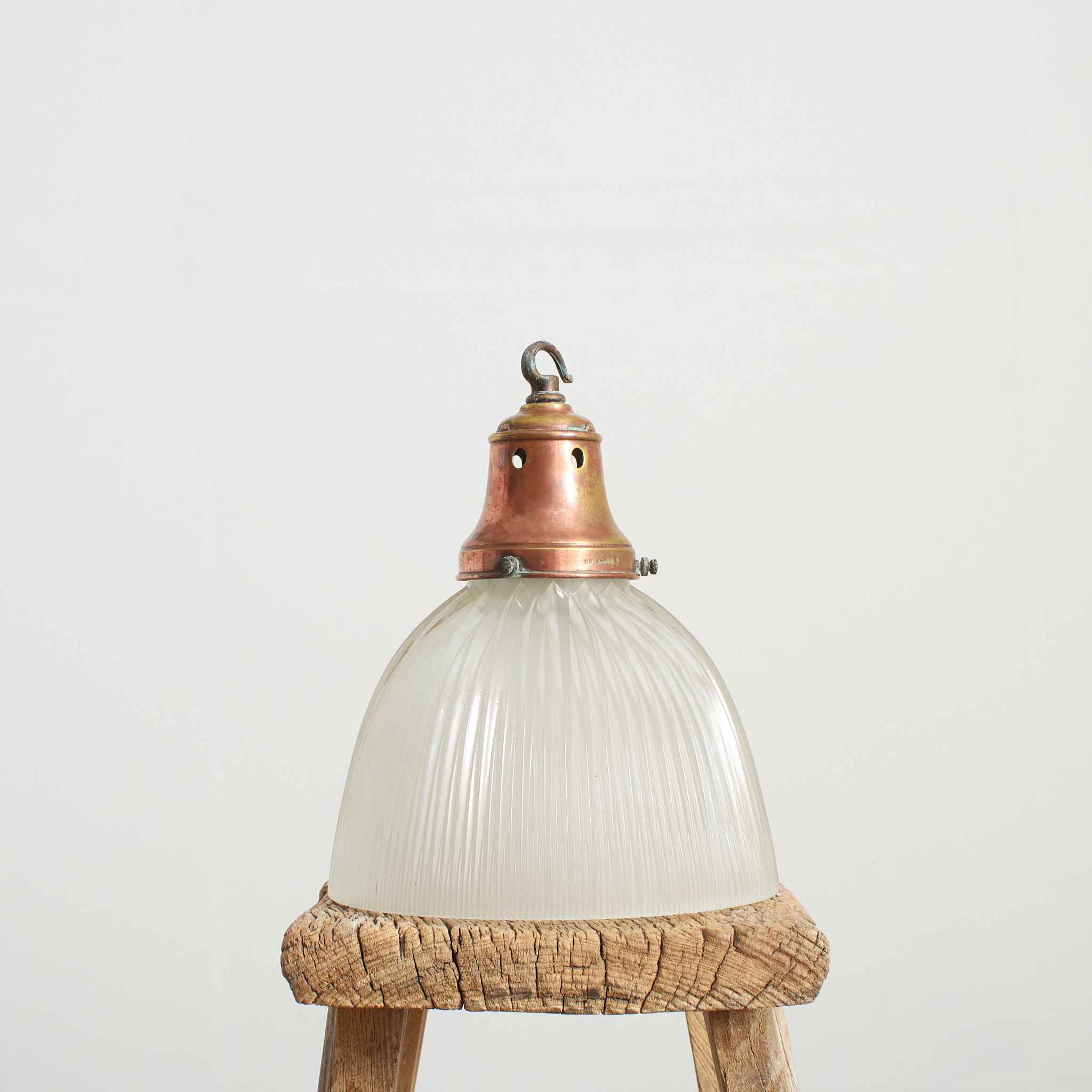 Antique Reclaimed Holophane Church Glass Pendant Light – AA