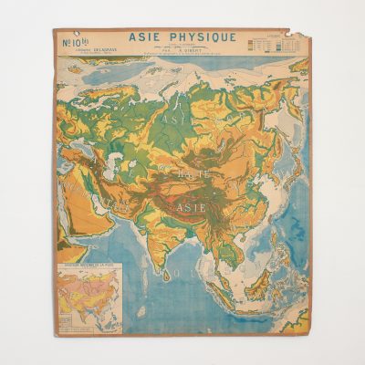French Vintage Wall Map Delagrave - Asia No. 10
