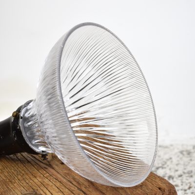 Antique Glass Holophane Pendant Light – J