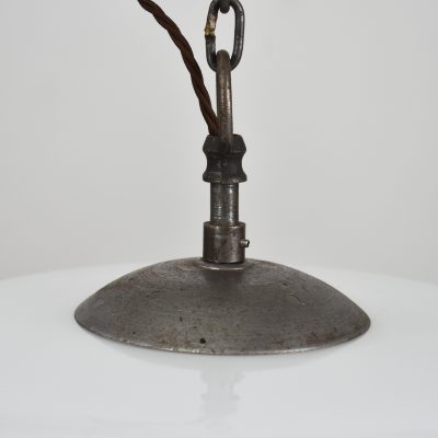 Large Antique Opaline Pendant Light -B