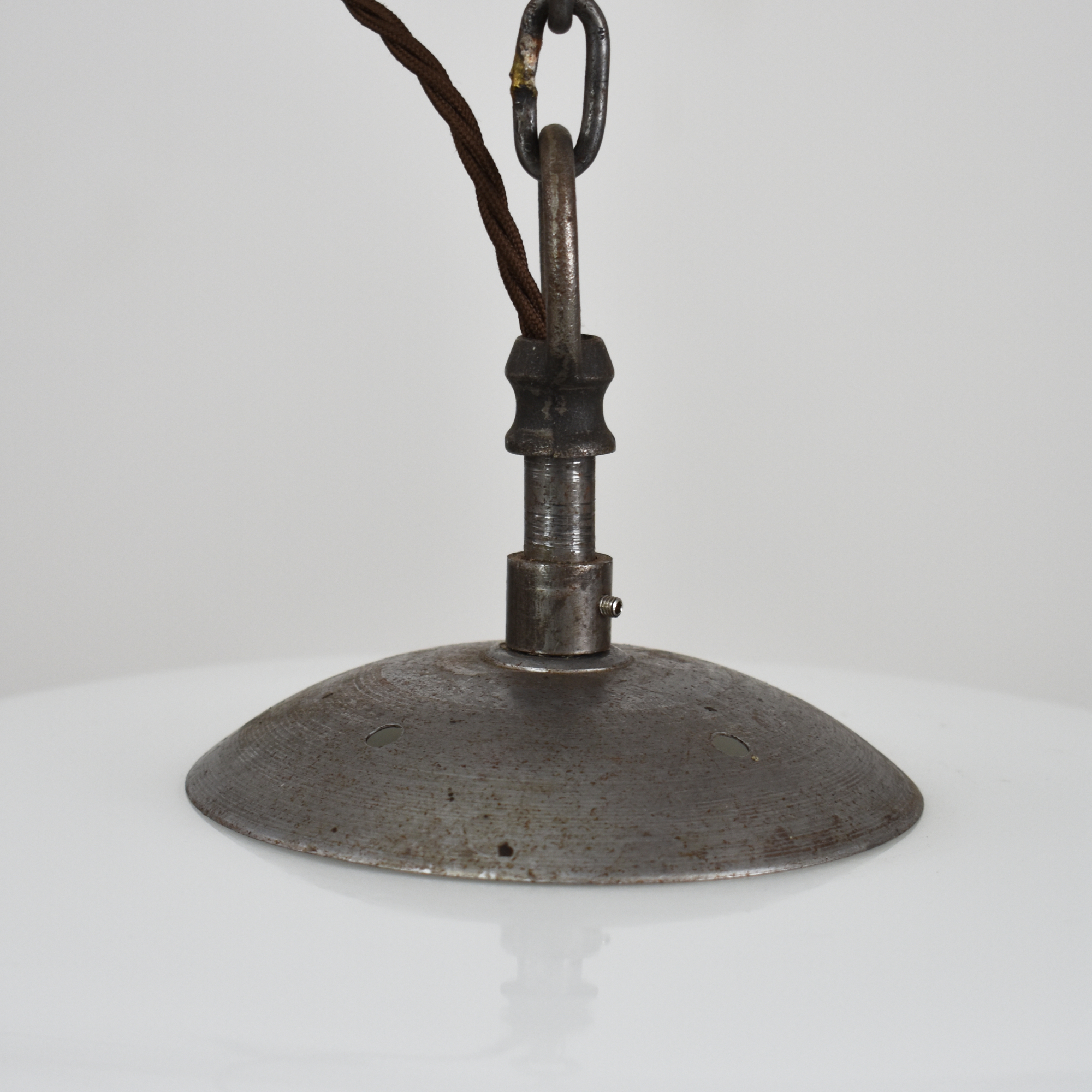 Large Antique Opaline Pendant Light -B