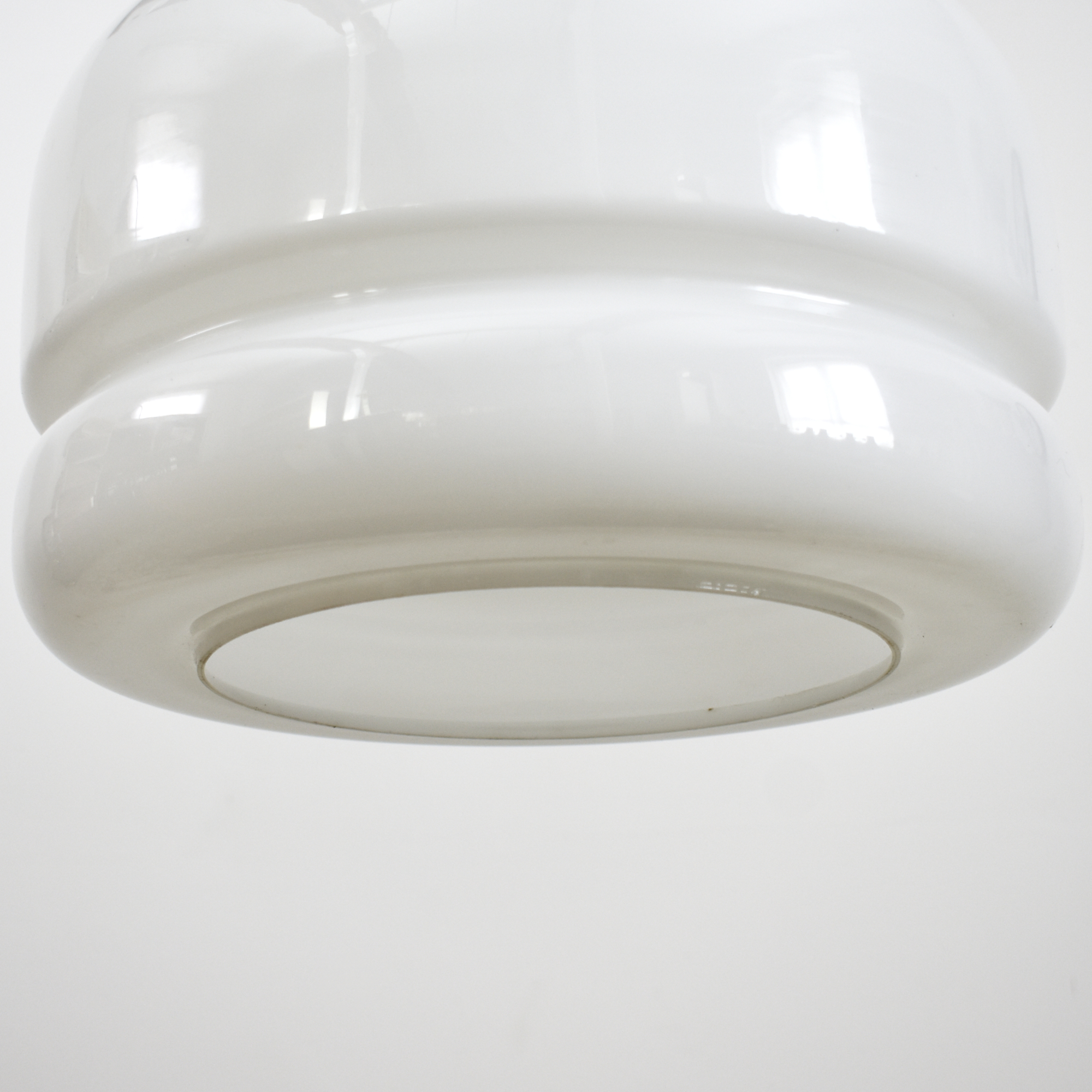 Large Antique Opaline Pendant Light -B