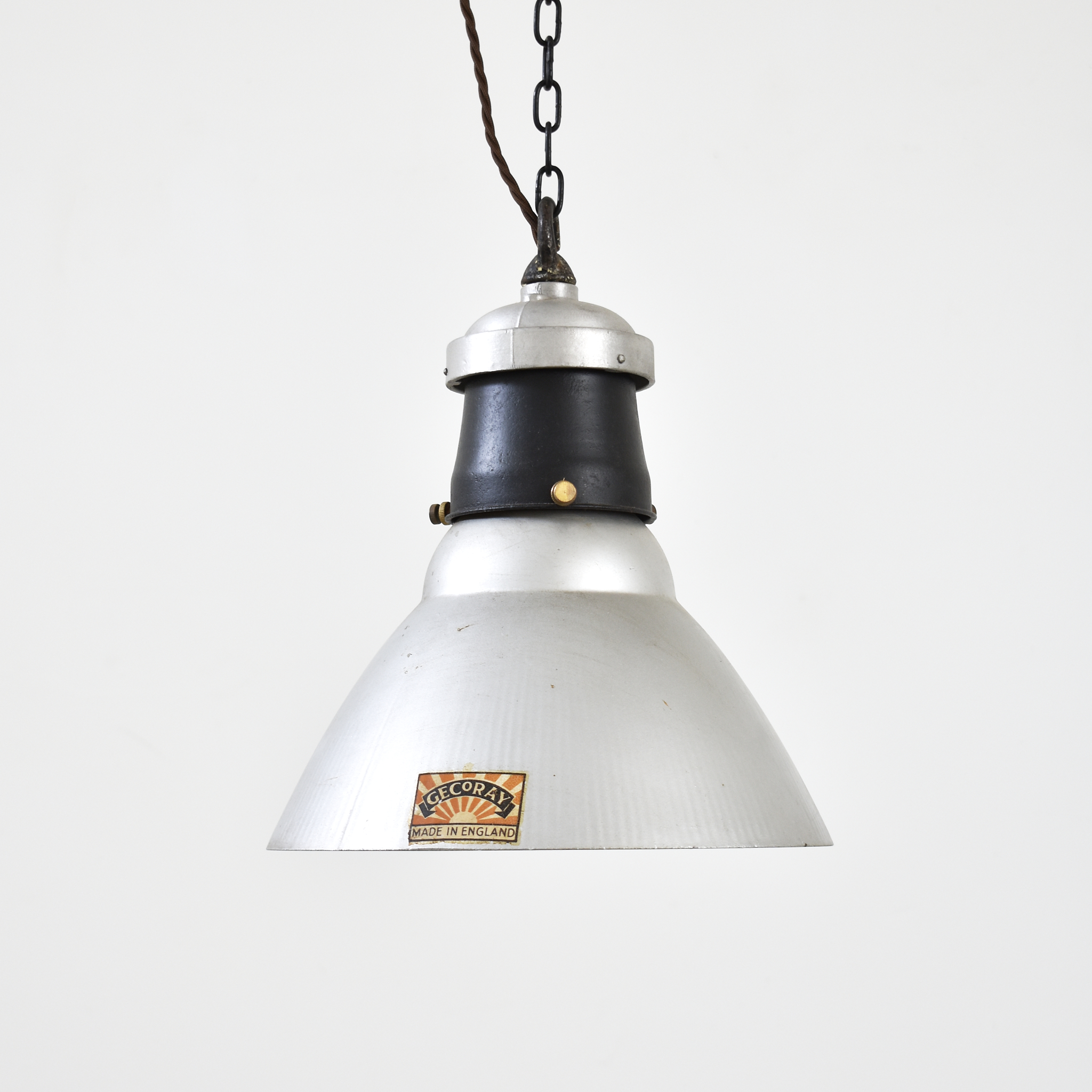 Antique GEC GECoRay Pendant Mercury Glass Light - A