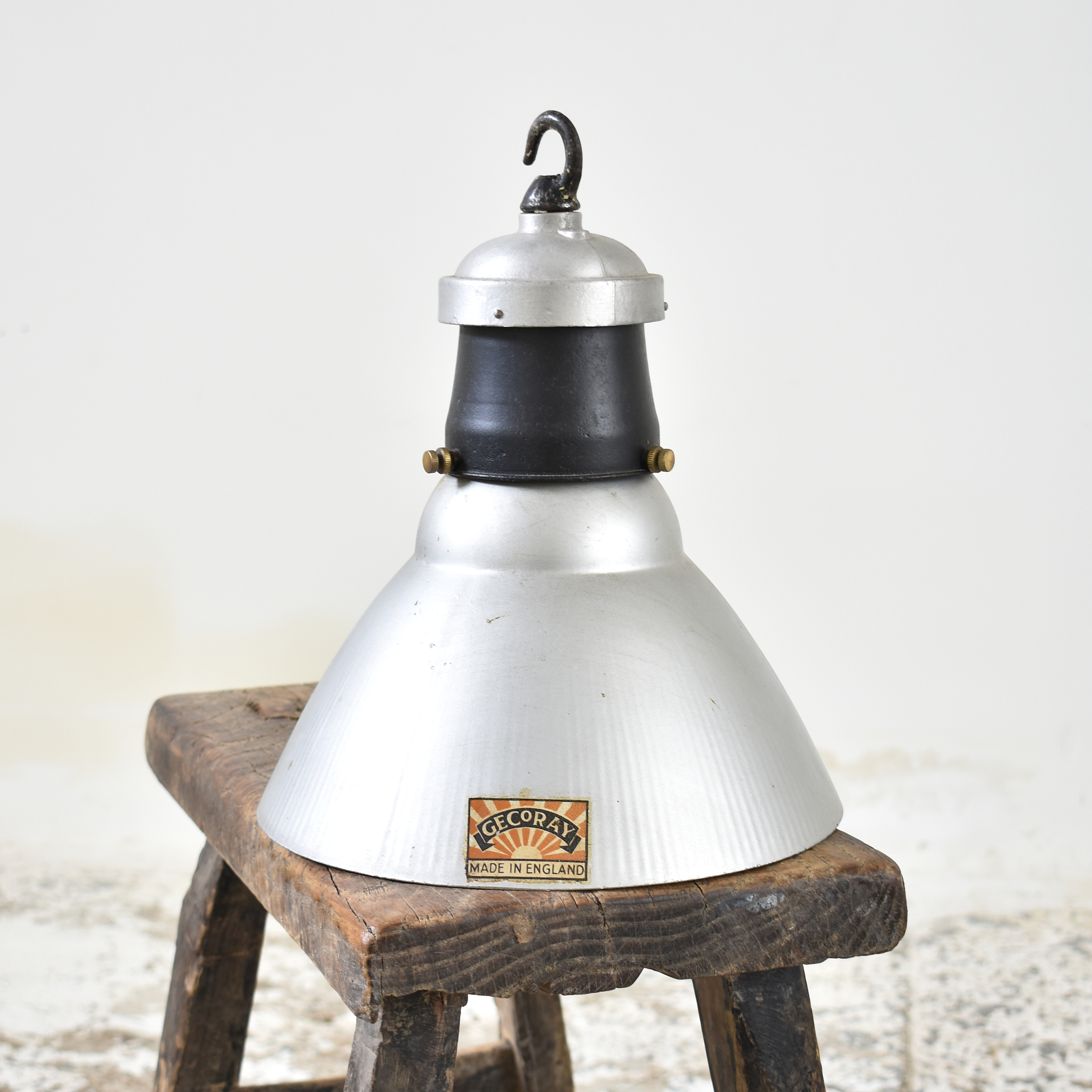 Antique GEC GECoRay Pendant Mercury Glass Light - A