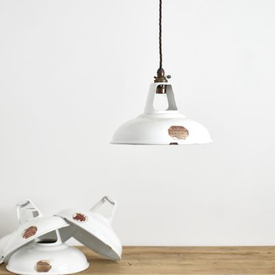 Antique 9" White Coolicon Pendant Light