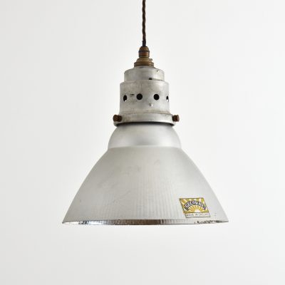 Antique GEC GECoRay Mirrored Mercury Glass Pendant Light - C