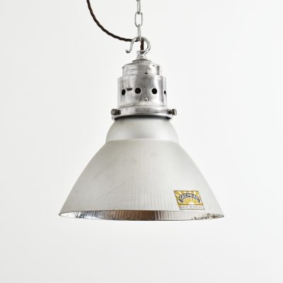 Antique GEC GECoRay Mirrored Mercury Glass Pendant Light - B