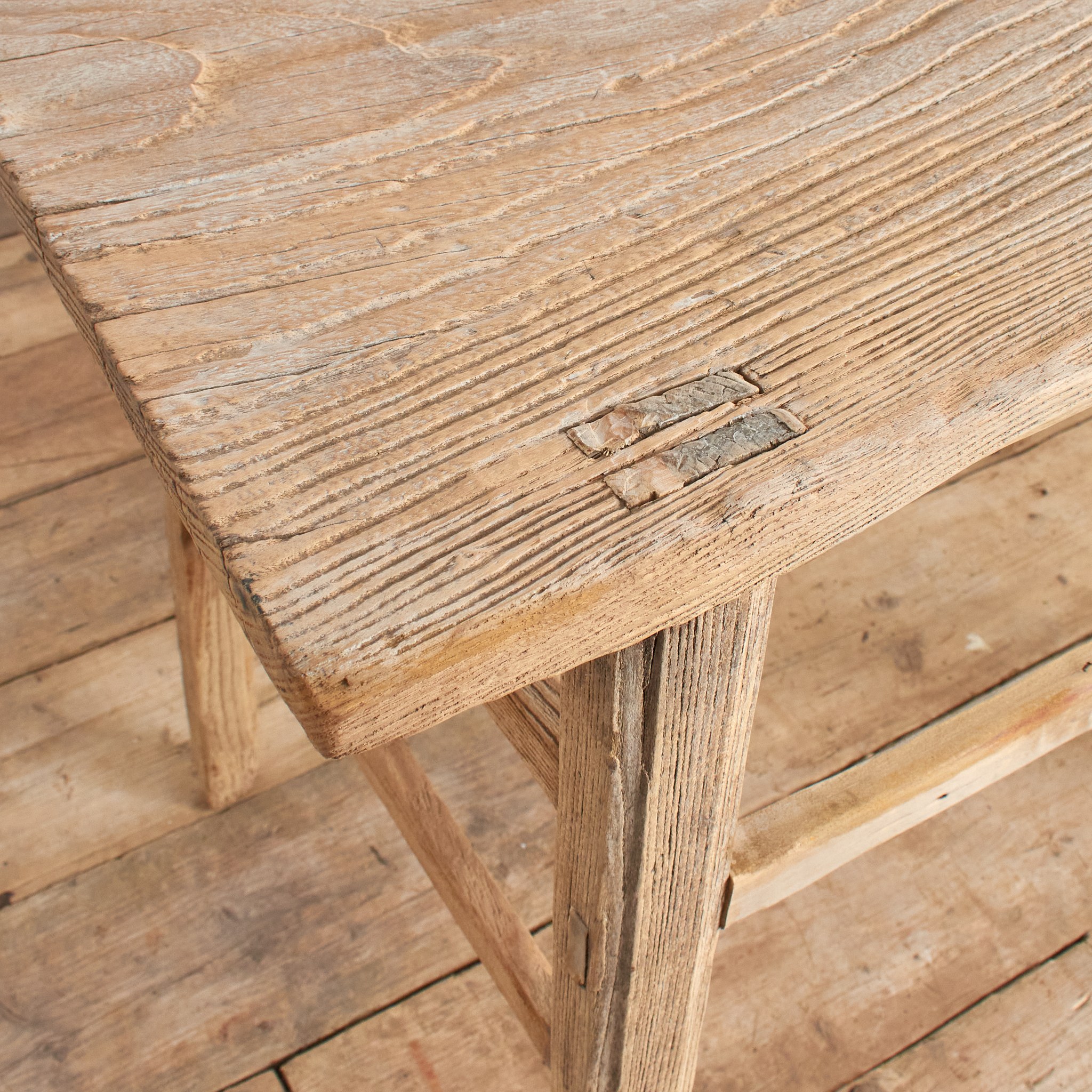 Antique Rustic Elm Console Table - AR